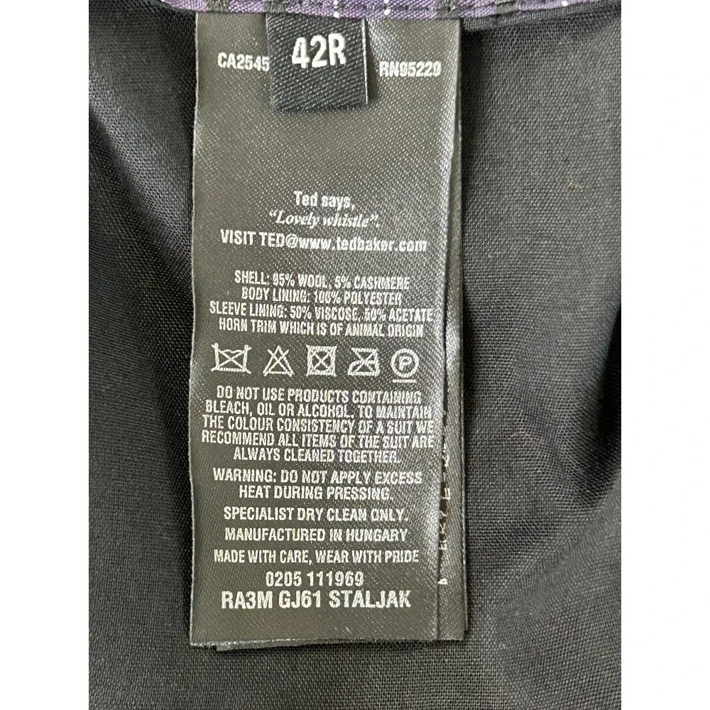 Ted Baker Endurance STALJAK Gray Wool Cashmere Blazer Jacket 42R